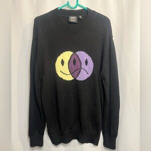 Wezc Unisex Leon Funny N Sad Cotton Sweater Men’s L and Women’s XL